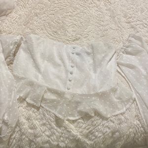 Womens off the shoulder white crop